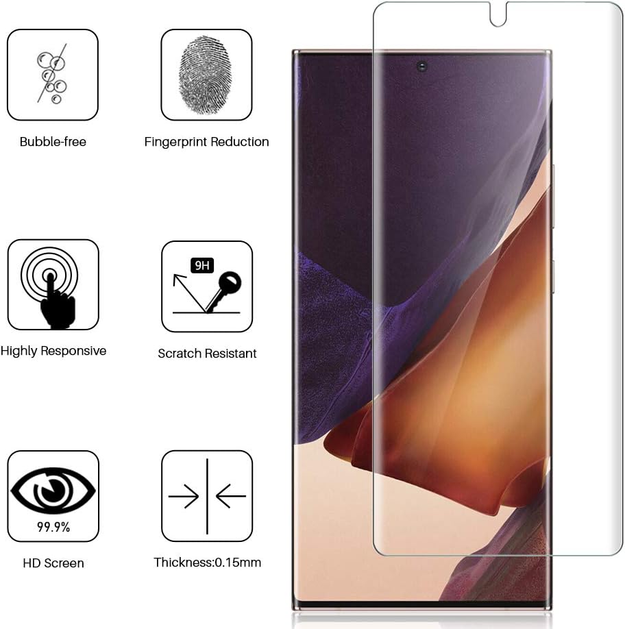 MP-MALL 3-Pack Screen Protector Compatible for Samsung Galaxy Note 20 Ultra 6.9-inch, Self Healing, Installation with Locator, Flexible TPU Film