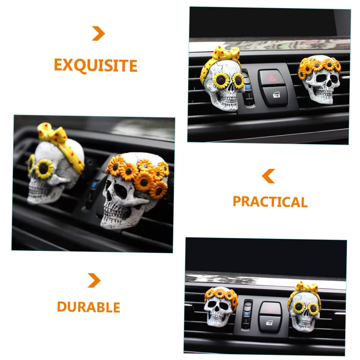Ciieeo 4 Ensembles Diffuseur D'Aromathérapie pour Tête De Mort Et Fantôme De Voiture Diffuseur De Parfum pour Voiture Diffuseur D'Huile Essentielle De Tête De 2 pièces * 4