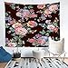 YZHEWQ Wisząca na ścianę czarna i kwiat sztuka ścienna wisząca gobelin żywy stylowy salon biuro gobelin sypialnia akademik zagłówek gobelin wystrój domu 99 x 150 cm