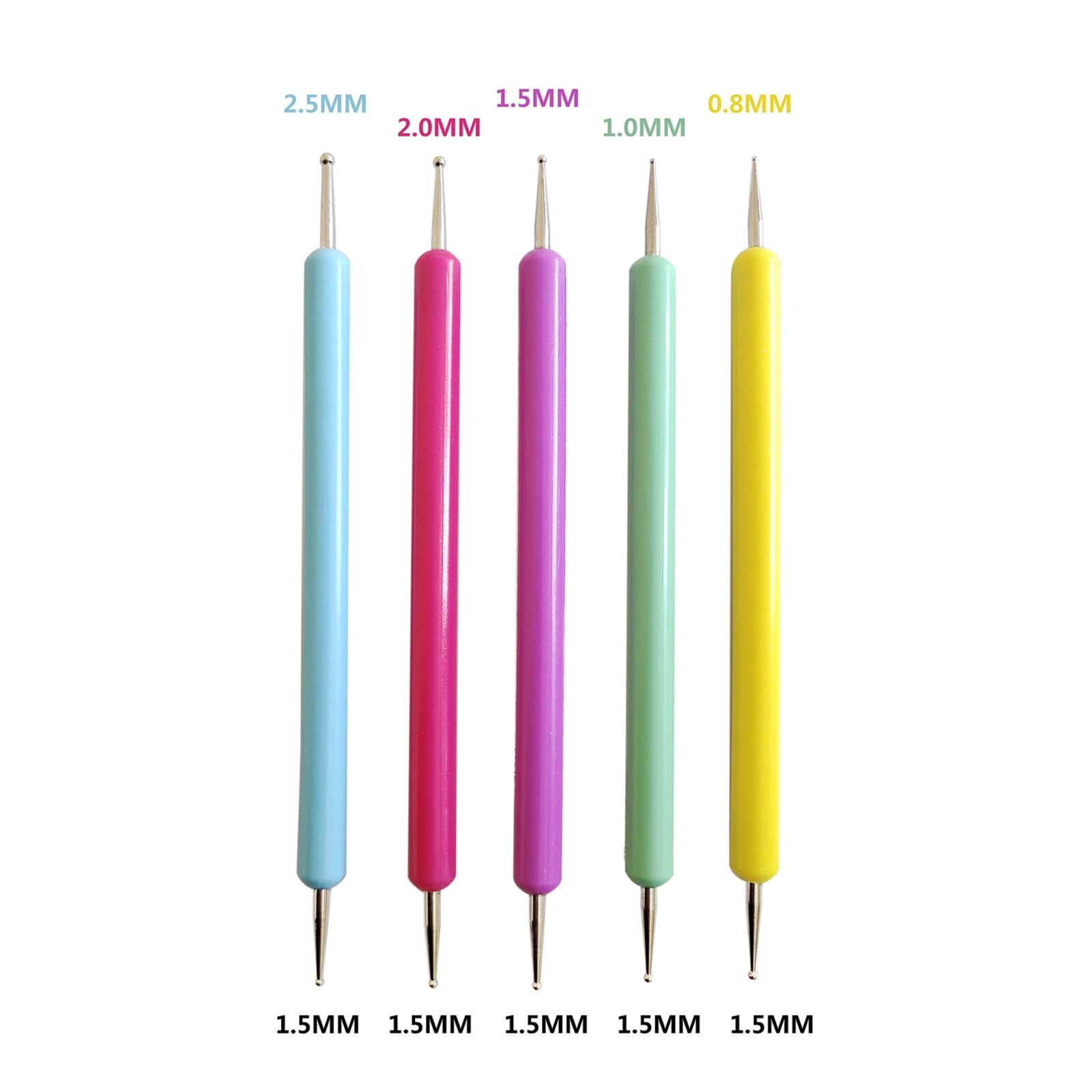 Set di 10 penne per unghie, penna in silicone + penna per punteggiatura, set di attrezzi per unghie, set di strumenti per marmorizzazione, punti, strumenti per nail art, per pietre, effetto
