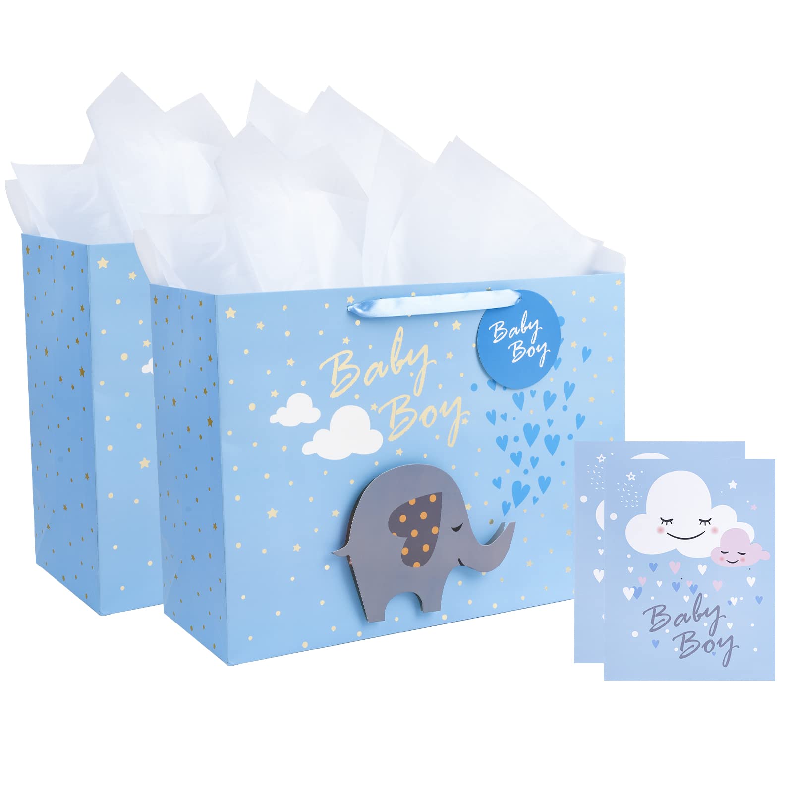 Loveinside Extra Large Gift Bag with Gift Card and White Tissue Paper - Baby Boy 3D Making Design - 40.7 × 15.3 × 30.5 cm