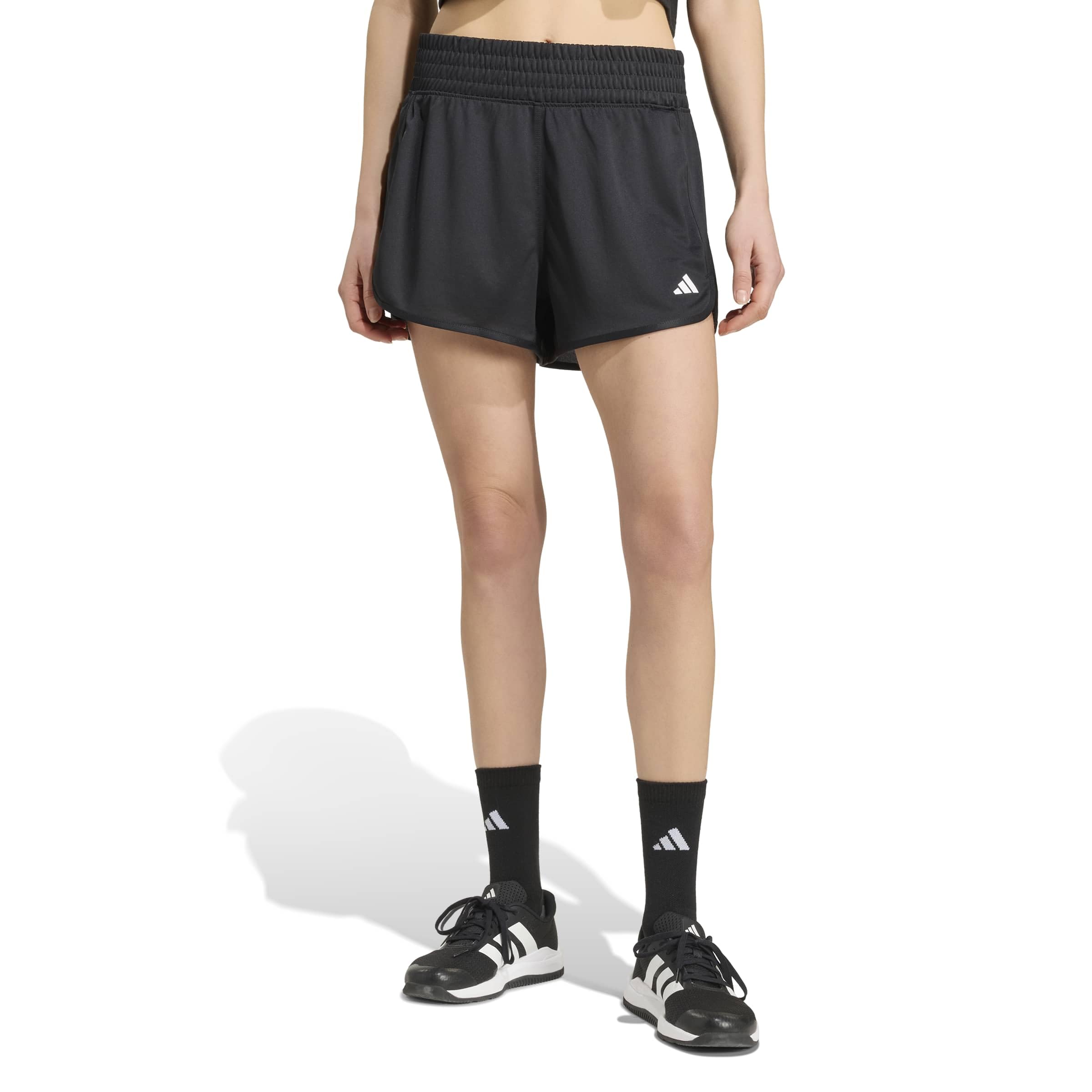 adidas Donna Pacer Essentials Knit High-Rise Shorts, Black, XXS 3 inch