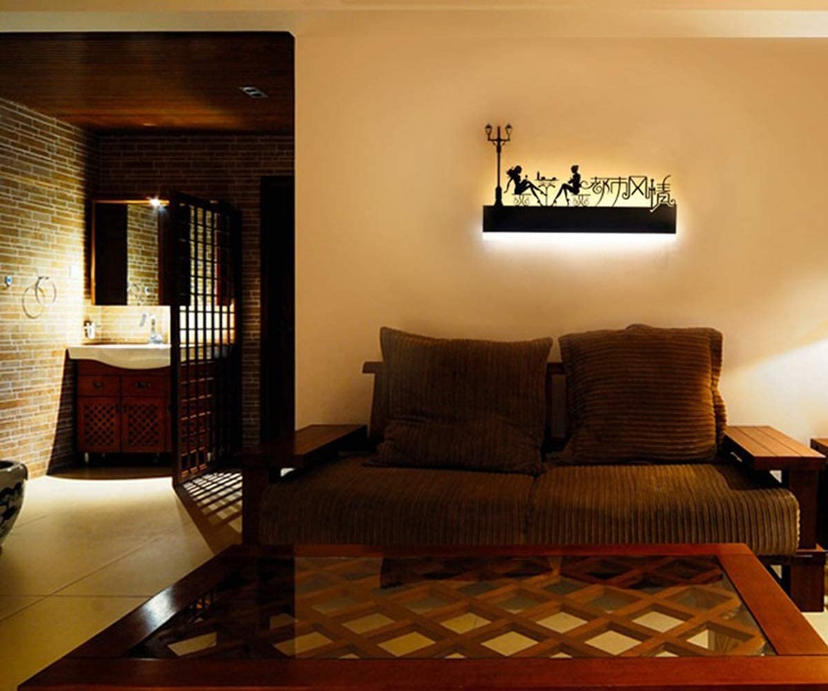 LED Lampada da Parete Interno 12W Moderno Applique da Parete Interni Su e Giù per Lampada a Muro in Acrilico Perfetto per Camera da letto Soggiorno Corridoio Vano scala Bar Sala da Pranzo,People