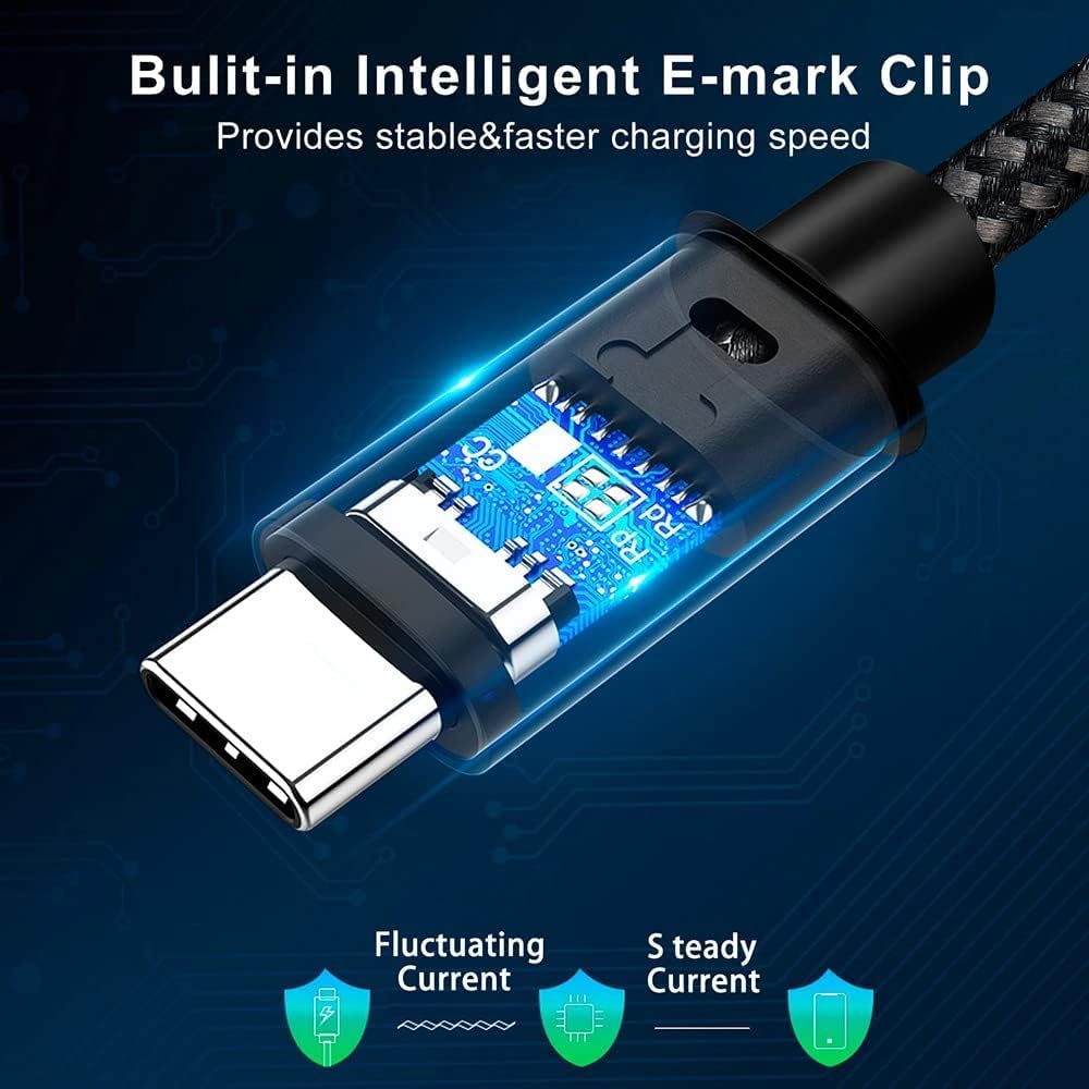 LivX Force 100W Type-C to Type-C 3 Metre USB 3.1 Gen2 10 Gbps 4k@60hz Hızlı Şarj Data ve Görüntü Aktarım Kablosu Örgülü