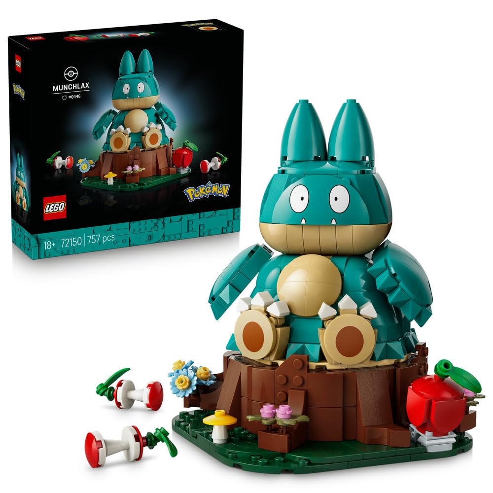 LEGO Pokémon Munchlax 72150 | Kolekcjonerska figurka Pokémona, zestaw konstrukcyjny dla dorosłych, prezent dla fana gry, gamingowa dekoracja, 757 elementów