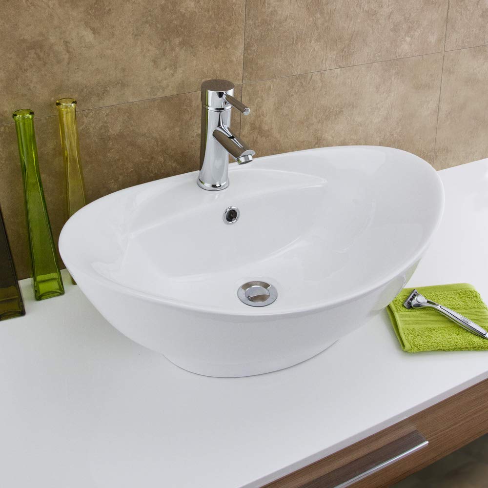 Europa White Maltese 590X390 1Th Ceramic Counter Top Basin A7