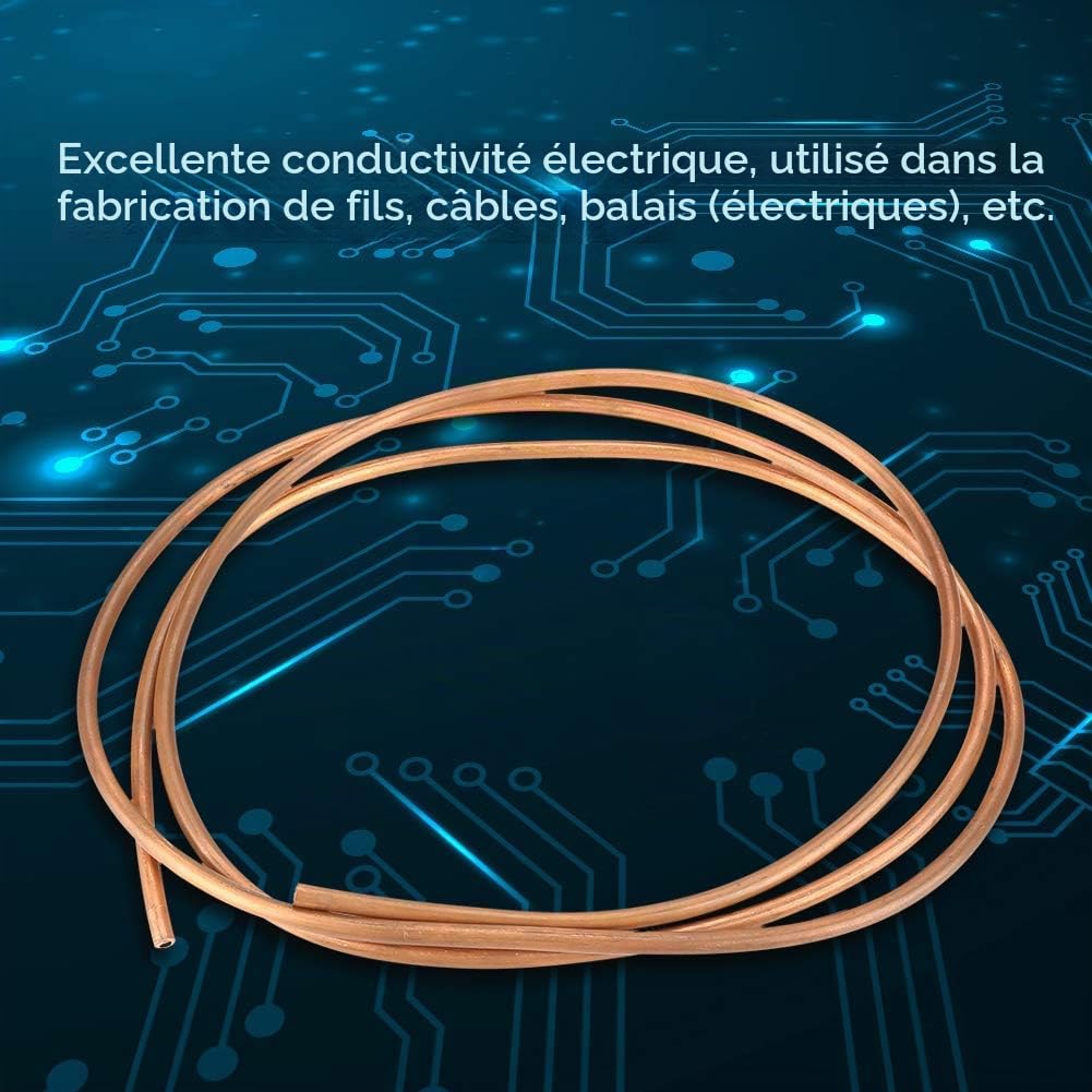 2M T2 Tuyau de Cuivre Souple Tube de Cuivre pour Tuyauterie de Réfrigération OD 6mm ID 4mm Épaisseur 1mm pour Réfrigération (OD 6mm, ID 4mm)