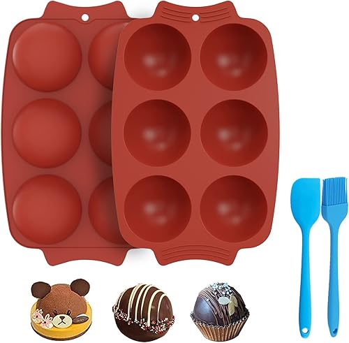 NECHEGI Molde de bomba de chocolate de cacao caliente de 27 pulgadas paquete de 2 moldes de silicona con cepillo y espátula para bomba de chocolate