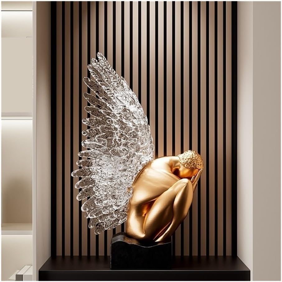 Ornaments, Modern Creative Abstract Sculpture Art Figure Large Ornaments Living Room Entrance Decoration,Room Decor(Gold)
