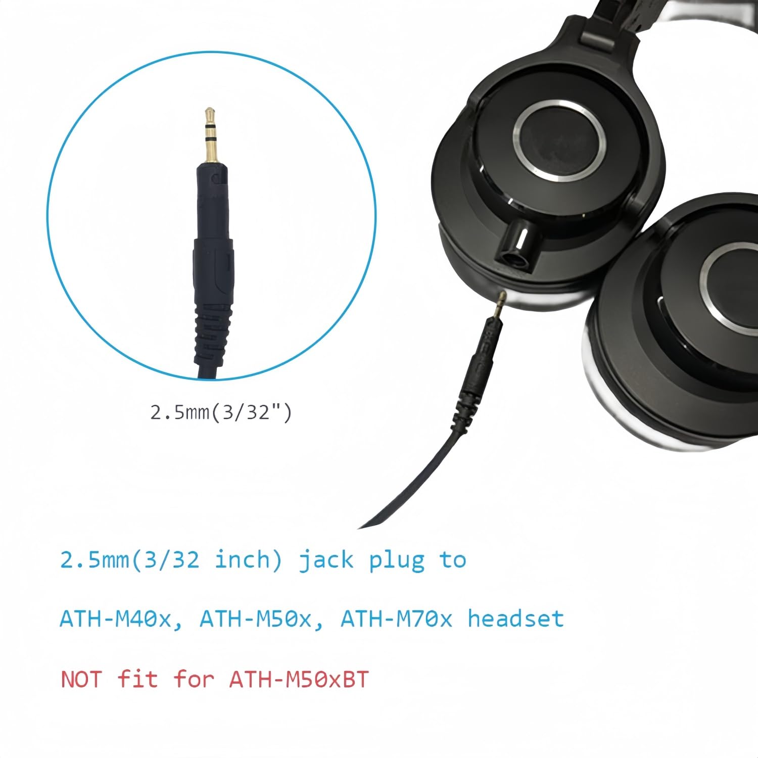 Amazon | Rillpac 1.5m 交換用オーディオケーブル Audio-Technica ATH