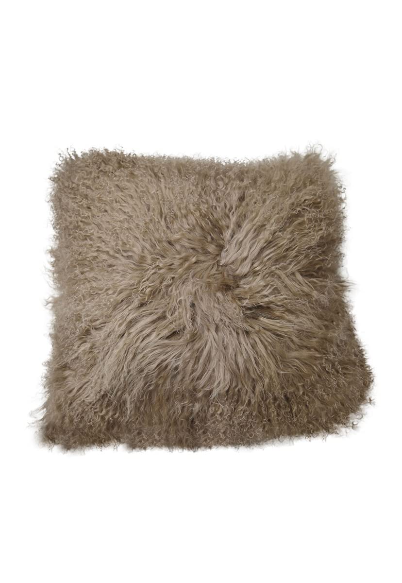 Coussin peau de mouton cappuccino 40x40 pour une ambiance cocooning au salon