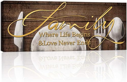 WELMECO Sweet Home - Lienzo con frases inspiradoras de lema para pared letrero familiar impresión de póster vintage marrón enmarcado para el hogar