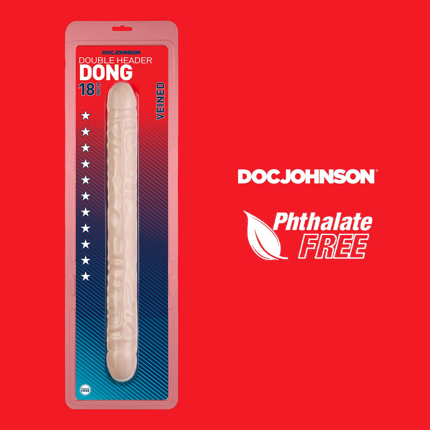 Doc Johnson Crystal Jellies - Double Dong -18 Inch - 1.8 Inches Wide - Double Sided Dildo - Proudly Made In America - Purple: Doc Johnson Veined Double Header Dildo, 18 Inches