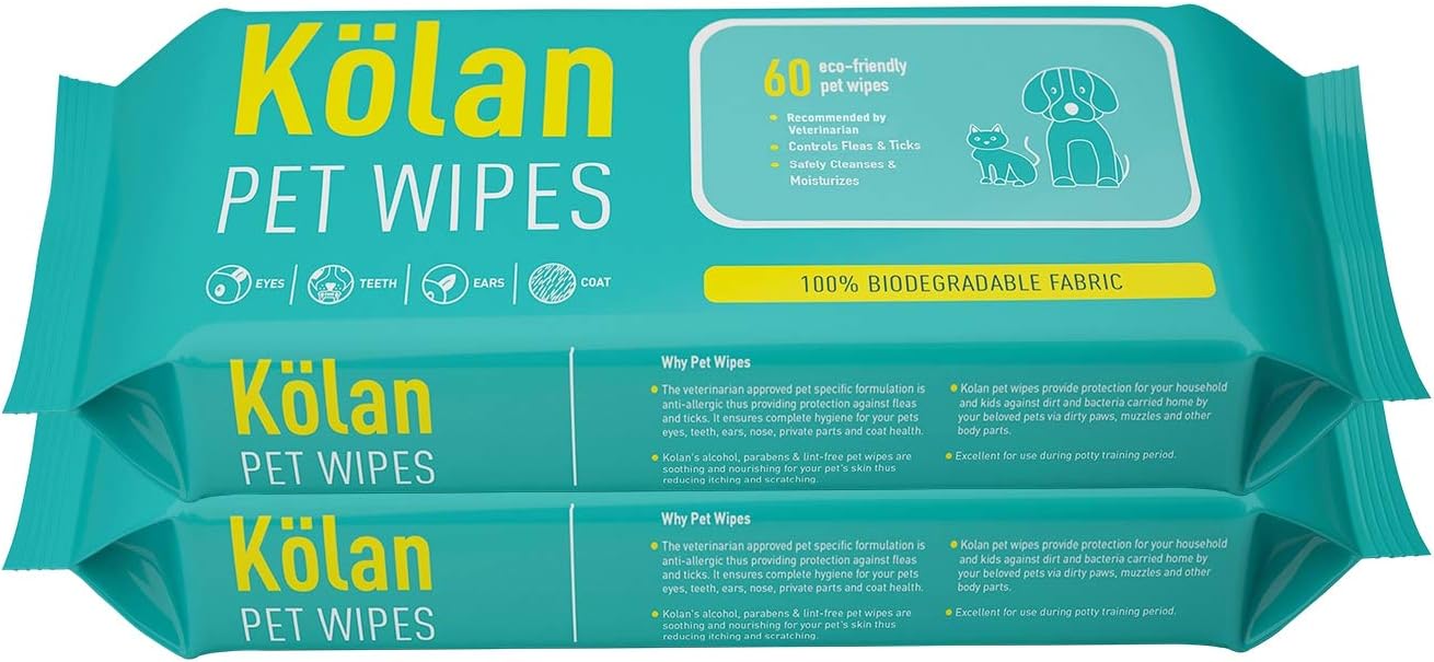 - Eco-Friendly Pet Wipes Biodegradable Fabric • Fragrance Free Grooming Wet Wipes for Dog | Cat | Puppies | Rabbit | Small Pets, 60 Count, 2 Pack