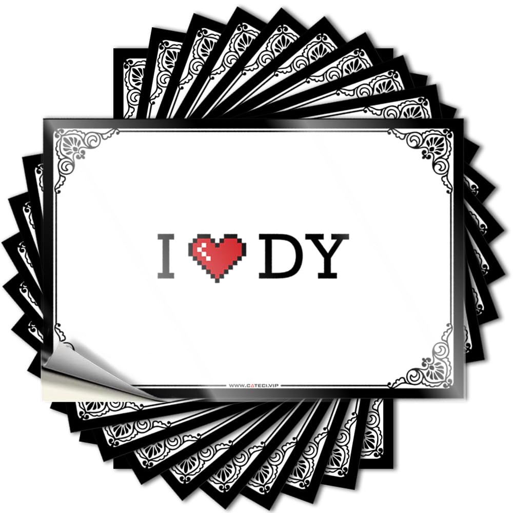 Room Decor for Men Decal Hard | I Love Dy Smiley Face Interesting Sticker Pack(6X9CM)