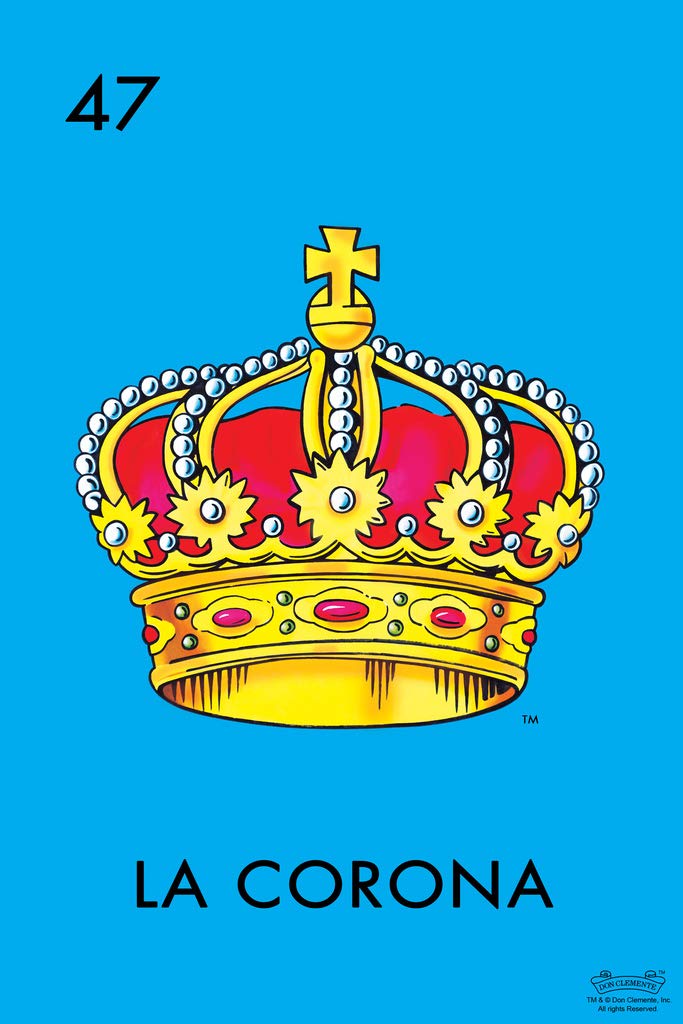 47 La Corona Crown Loteria Card Mexican Bingo Lottery Cool Wall Art Print Poster 12x18