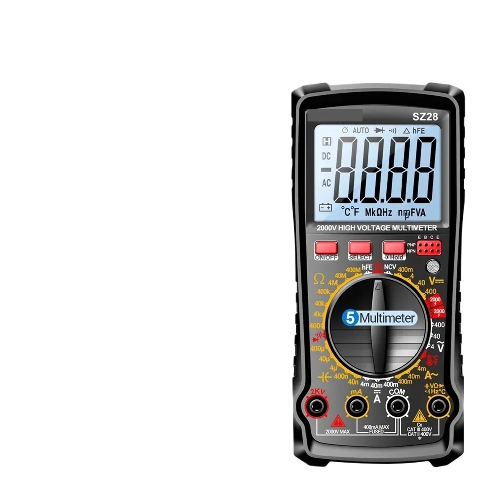 SZ28 Smart Multimeter 400V AC/DC Spannung Strom Tester 4MHz 4000 Zählt 400MOhm Multimetro transistor Test Werkzeuge(SZ28 Black)