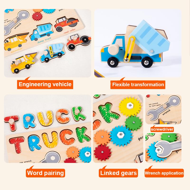 Image of Weihnacht Busy Board,Wooden Montessori Car Sensory Activity Board for 3+ Year Olds, Fine Motor Skills, Travel Busy Board Educational Toys,Double Sided Playable