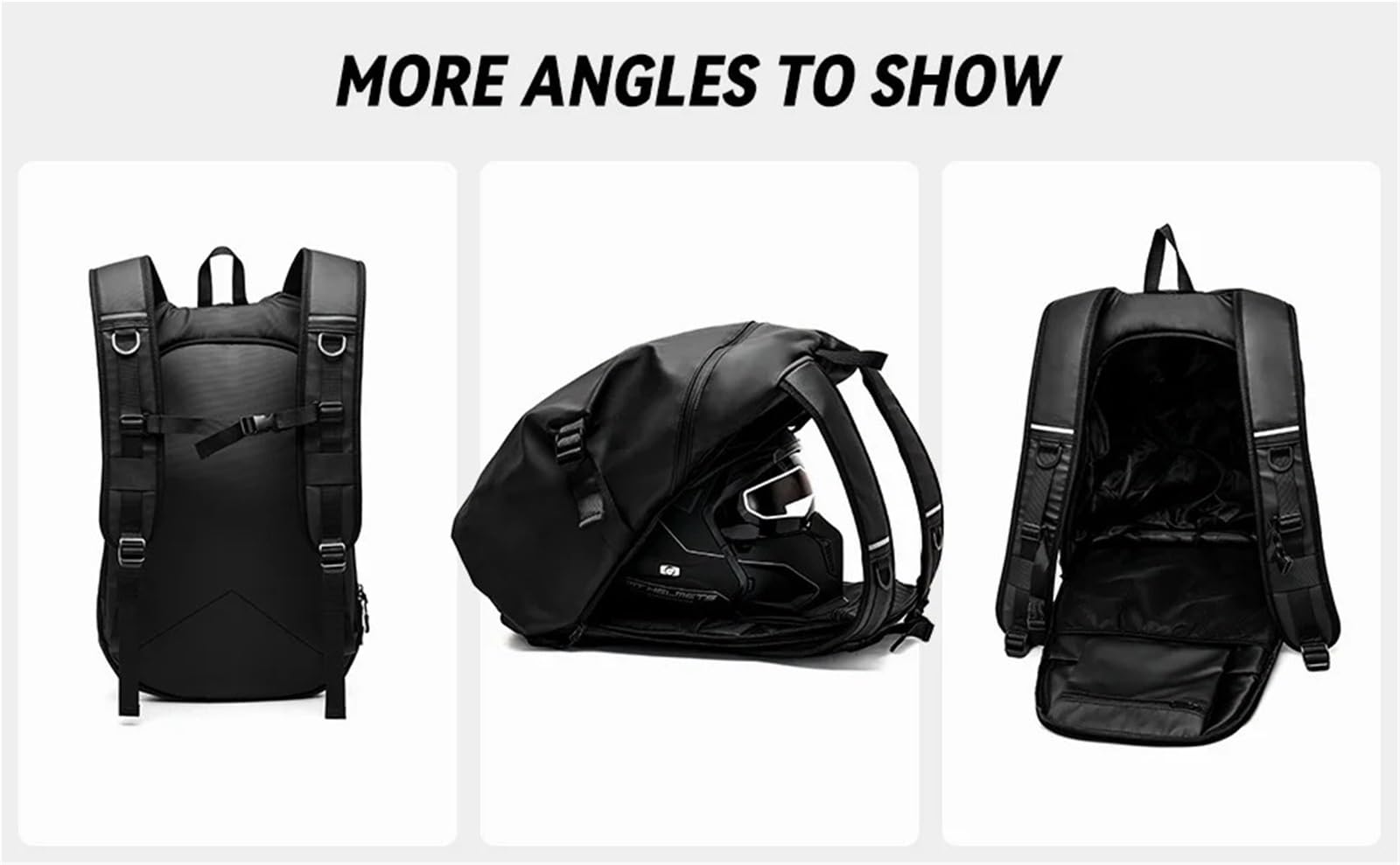 Borsa Porta Casco Zaino for Casco for Motocicletta Borsa Porta Impermeabile di Grande capacità con Zaino da Trekking a Righe per Casco Moto Bicicletta Sci(Black-Small)