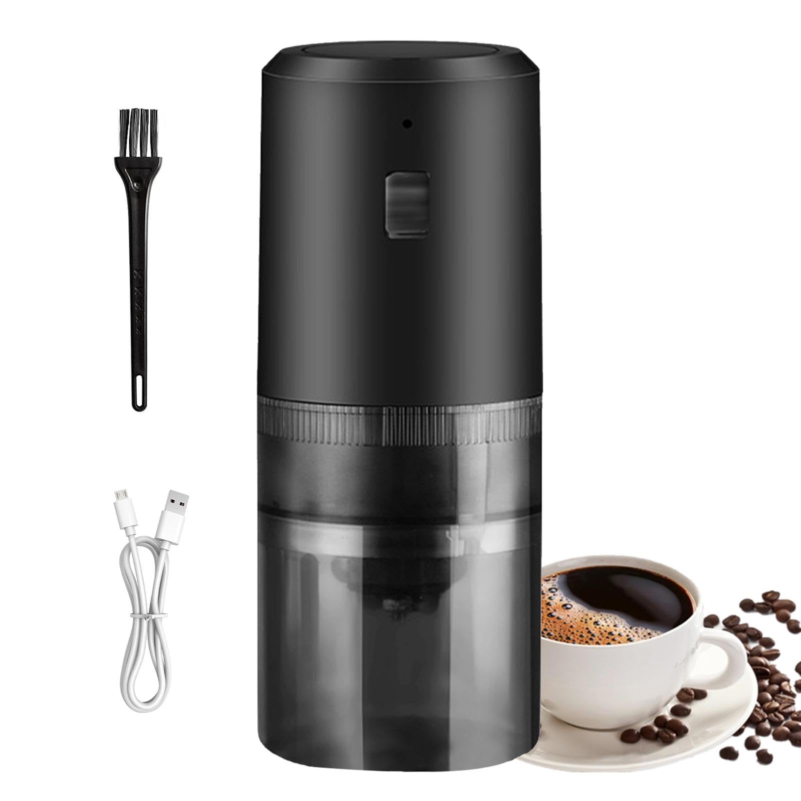 Cafetière avec broyeur portable, machine à café légère rechargeable de voyage