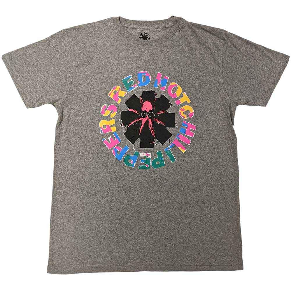 Rock Off Officially Licensed Products Men's Grey Red Hot Chili Peppers T Shirt Octopus Official Unisex Eco Friendly L
