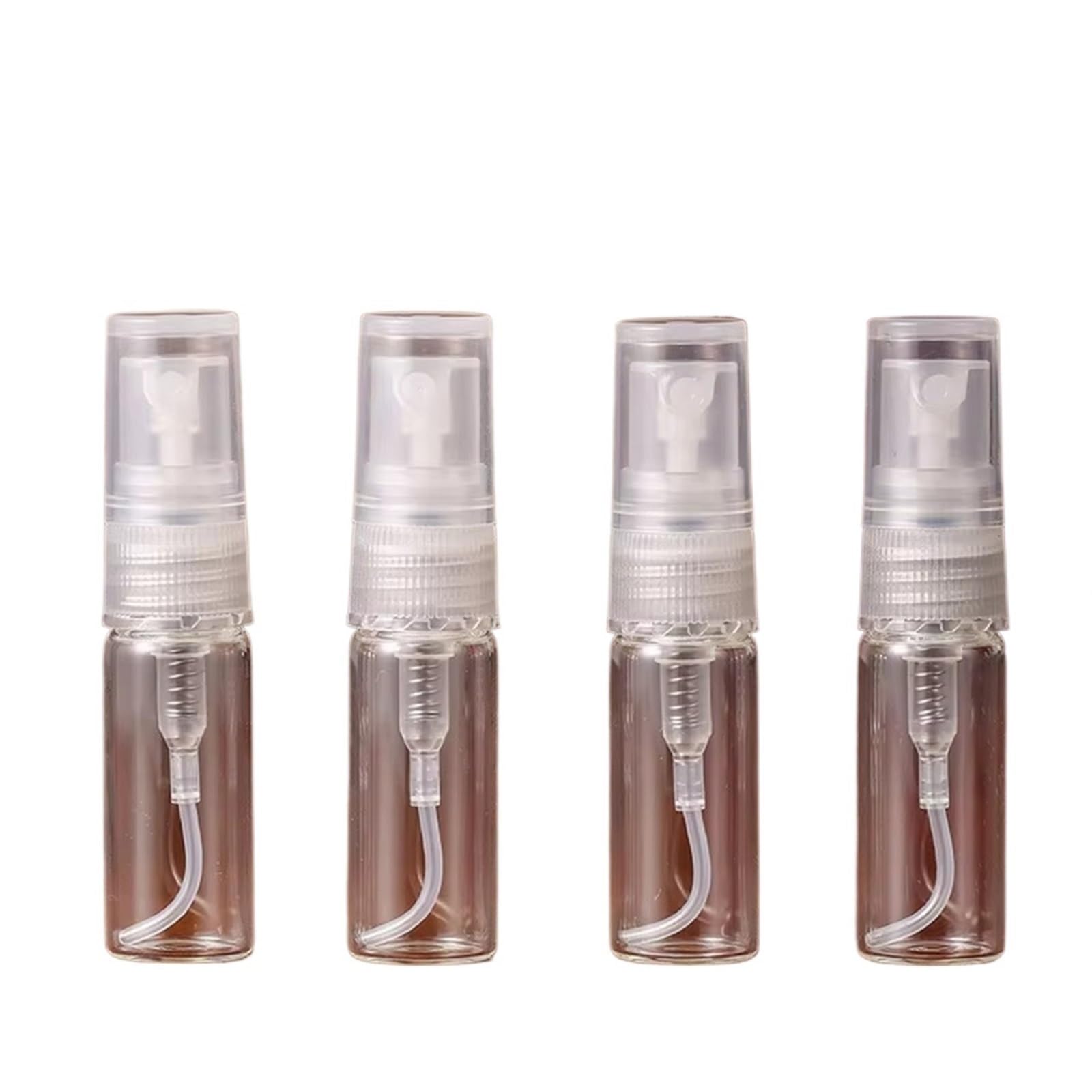 50 mini bottiglie di vetro trasparenti per profumo, vuote, ricaricabili, con atomizzatore, 2 ml, 3 ml, 5 ml, 10 ml