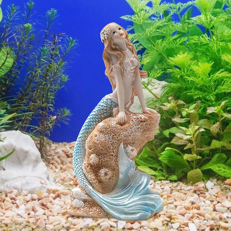 Amazon | アクアリウム オブジェ 人魚姫 水槽 オーナメント かわいい