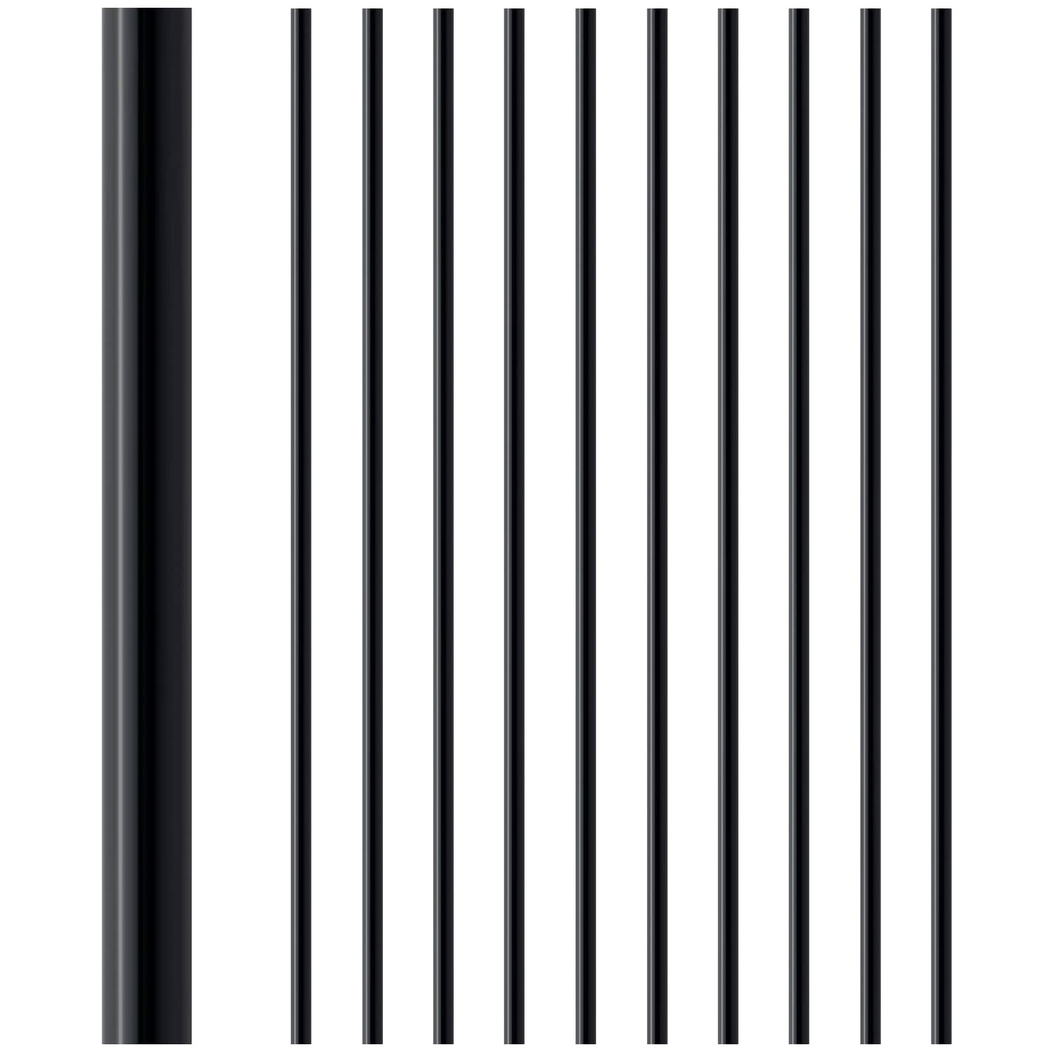 Belinova Hollow Round Deck Spindles, 26"x3/4" Aluminum Alloy Deck Spindle for Wood and Composite Deck, Plain Staircase Baluster with Drill Bit (25-Pack, Matte Black) 26 inch Round 25