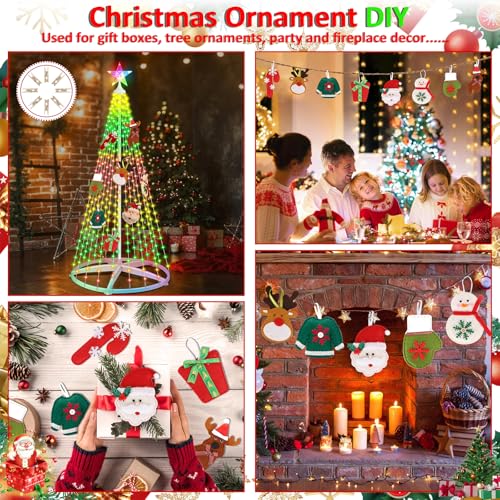 8FT LED Christmas Cone Tree Light, 355LEDs Outdoor Lighted Christmas Tree with Smart APP Control, IP65 RGB Lighted Cone Tree for New Year Decor with IP44 Adapter for Indoor Outside Yard Display