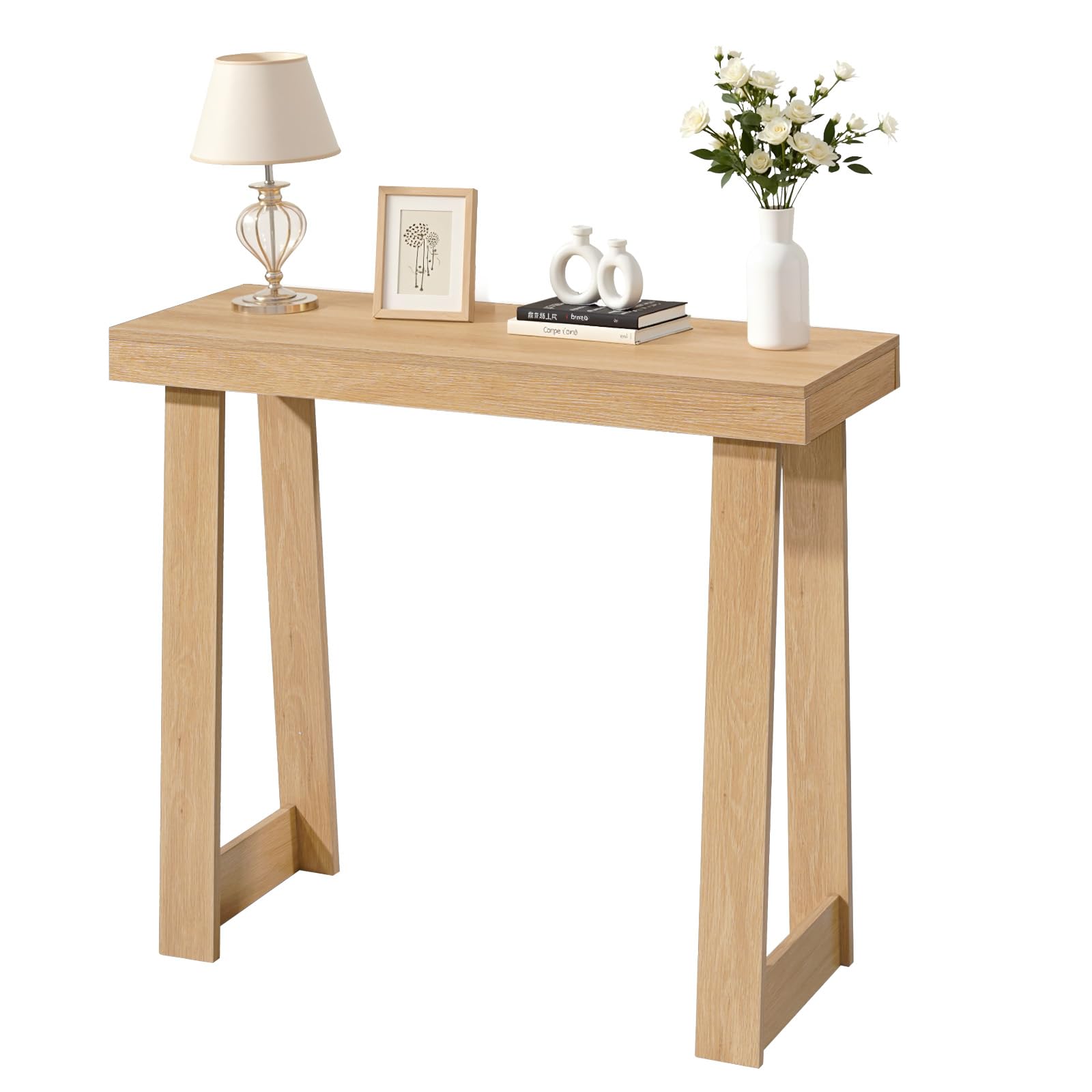 Tavolo d'Ingresso Dietro il Divano 100 x 30 x 81 cm, Tavolino Laterale Rettangolare in Pannello Multistrato per Corridoio, Camera da Letto, Soggiorno, Moderno Tavolo da Corridoio Nero | IT
