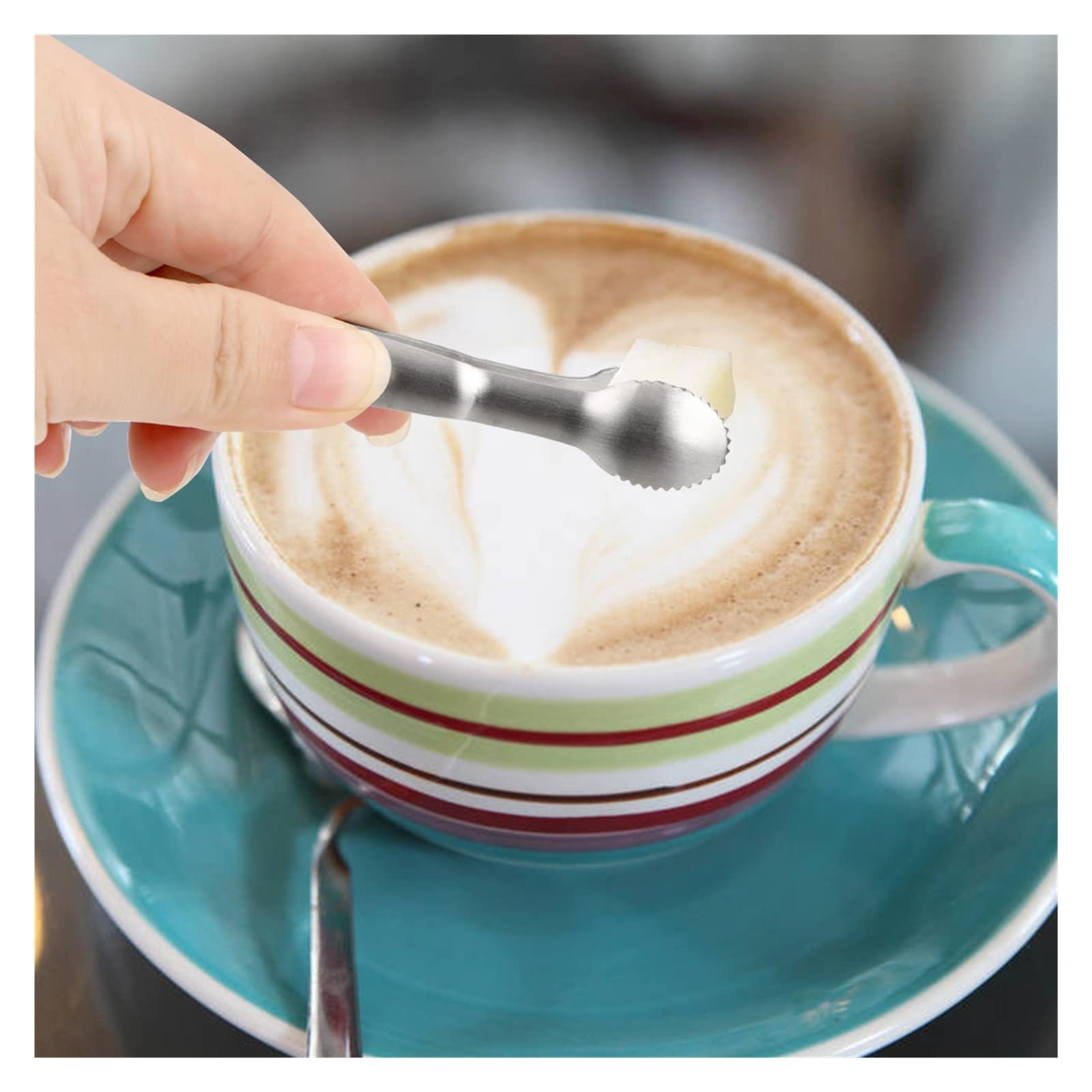 Pinzas para Taza de té, Mini Clip para Cubitos de Hielo de té, Pinzas para té de Acero Inoxidable, Pinza para café y azúcar, Pinzas para Alimentos, Soporte para Pinzas