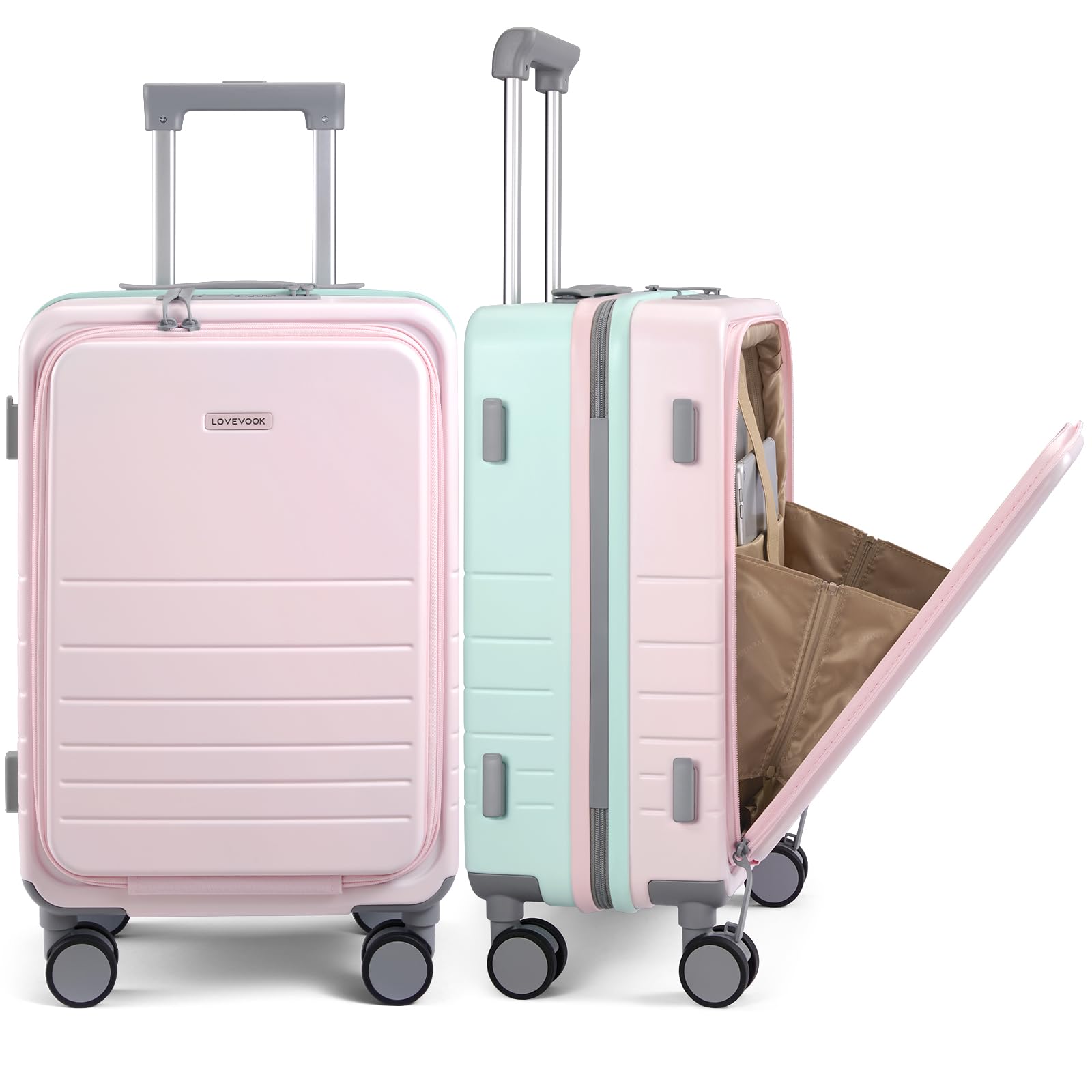 LOVEVOOK Hard Shell Carry On Luggage