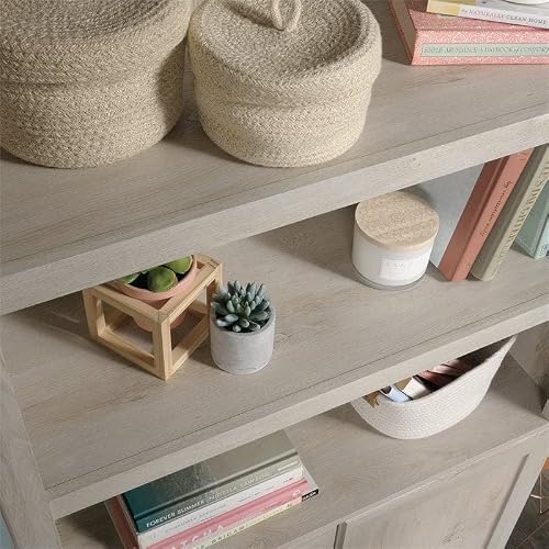 Sauder Miscellaneous Bookcase With Doors, L: 35.28" X W: 13.23" X H: 69.76", Chalked Chestnut Finish #TOP4