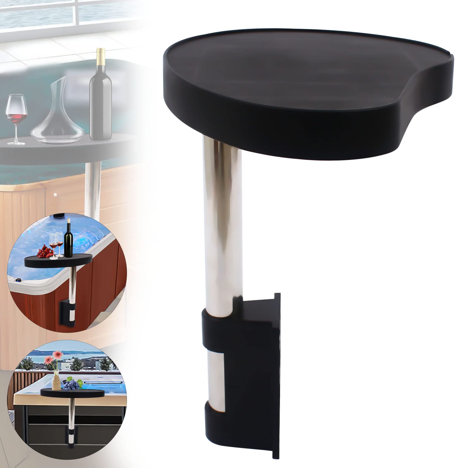 Bath Tub Table Tray, 360° Rotation Spa Caddy Swivel Side Tray Detachable Spa Tub Trays Rotatable for Bathtubs Indoor or Outdoor Swimming Pools Spa Pools (23.2 * 14.6 * 21.1inch)