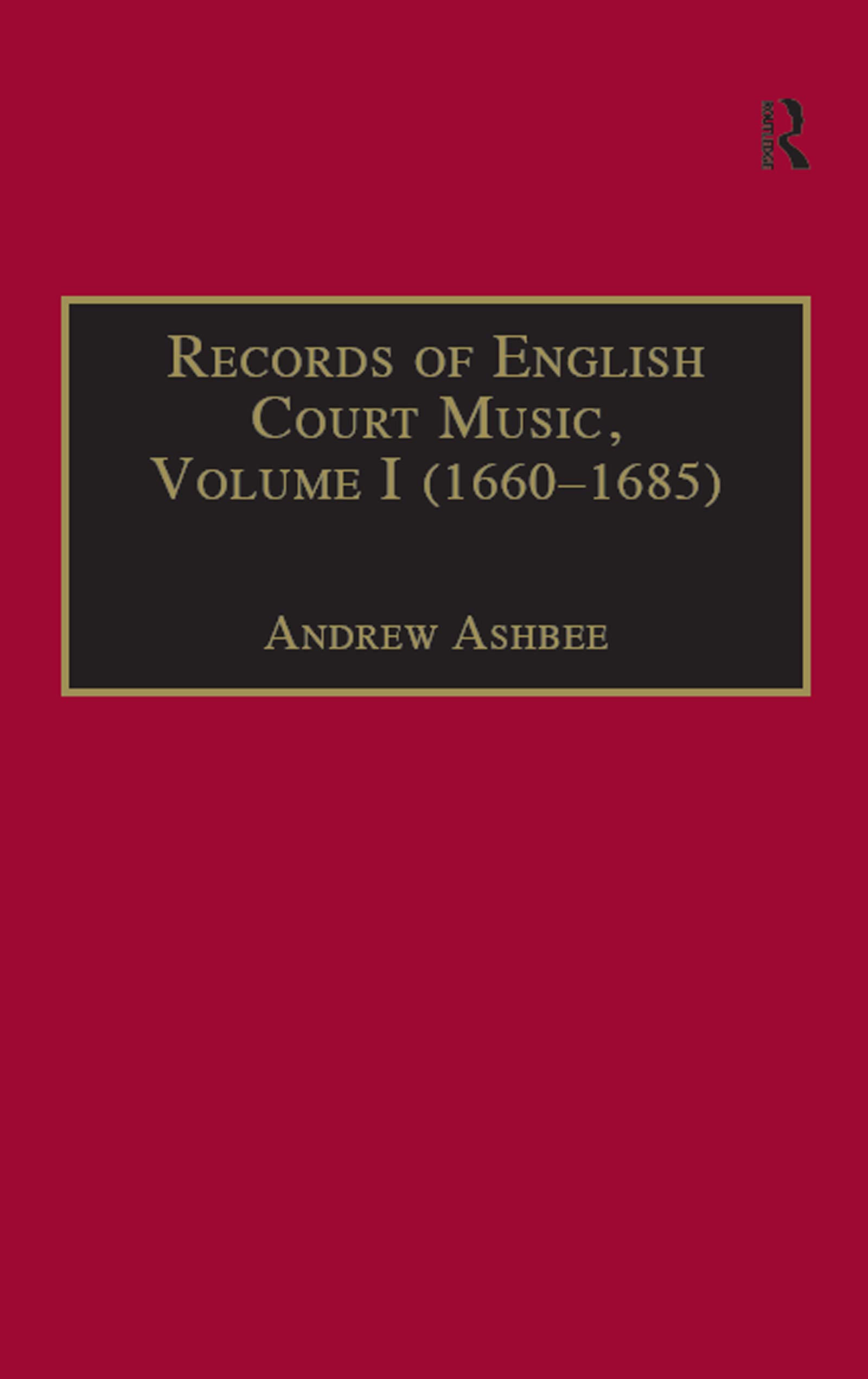 Records of English Court Music Vol. 1 (1660-1685) livre en anglais