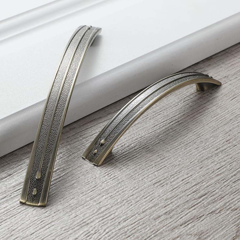 Cabinet Handles and Knobs Metal Drawer Pulls Vintage Kitchen Cupboard Handle Furniture Handles Hardware 1Pcs (Color : 390-128)
