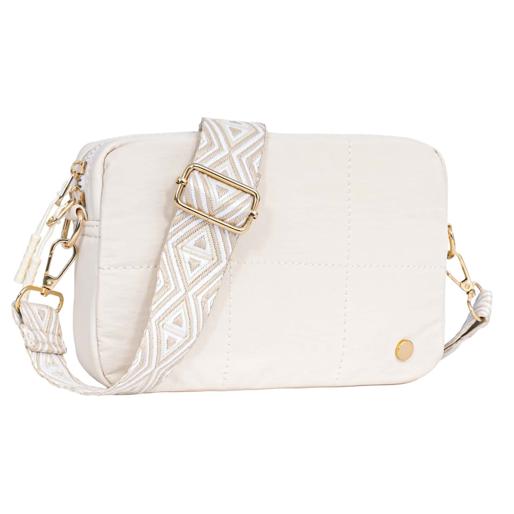 Toptime Quilted Crossbody Bags for Women, Nylon Shoulder Bag with Adjustable Guitar Strap Lightweight Puffer Travel Purse