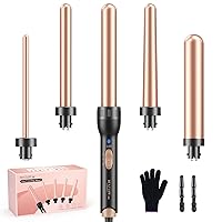 BESTOPE MIX Ferro Arricciacapelli, 5 in 1 Set Arricciacapelli con Diversi Attacchi