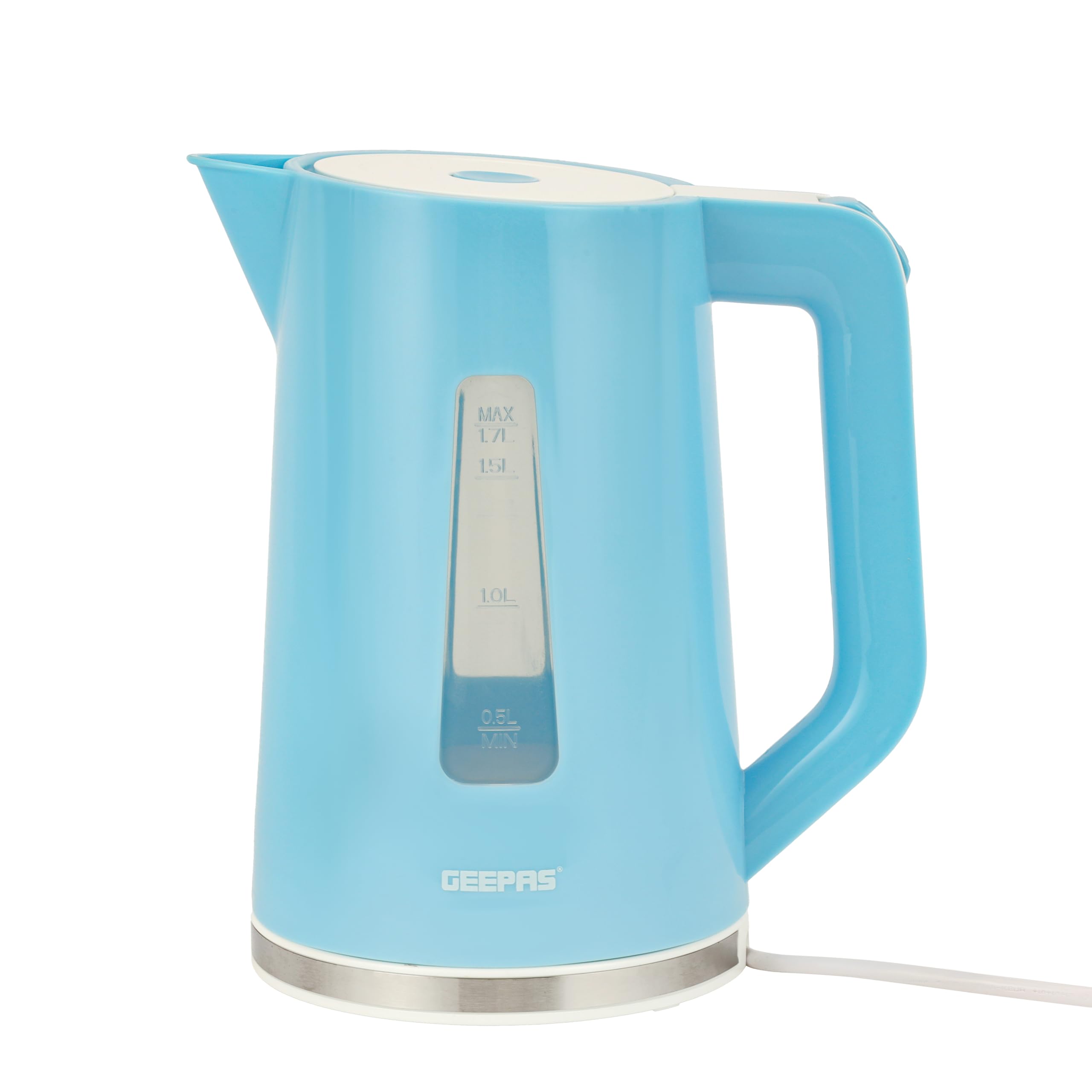 Geepas 1.7L Cordless Electric Kettle | Safety Lock, Boil Dry Protection & Auto Shut Off Feature | Fast Boil & Ease to Clean | Ideal for Hot Water, Tea & Coffee Maker | 2200W - 2 Year Warranty