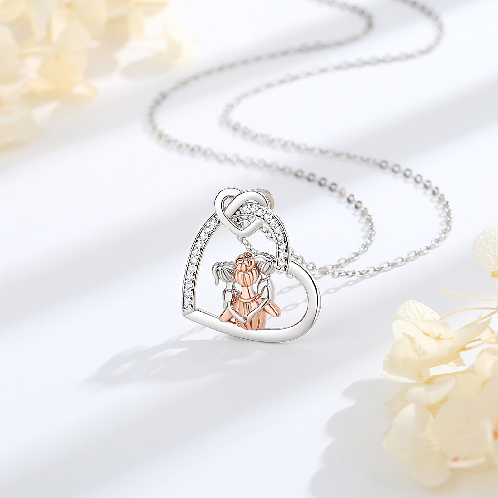 INFUSEU Regalo Mamma Collana, Mamma E Figlia Cuore Gioielli L'albero della vita Ciondolo Chiama Regalo Per La Festa Della Mammas