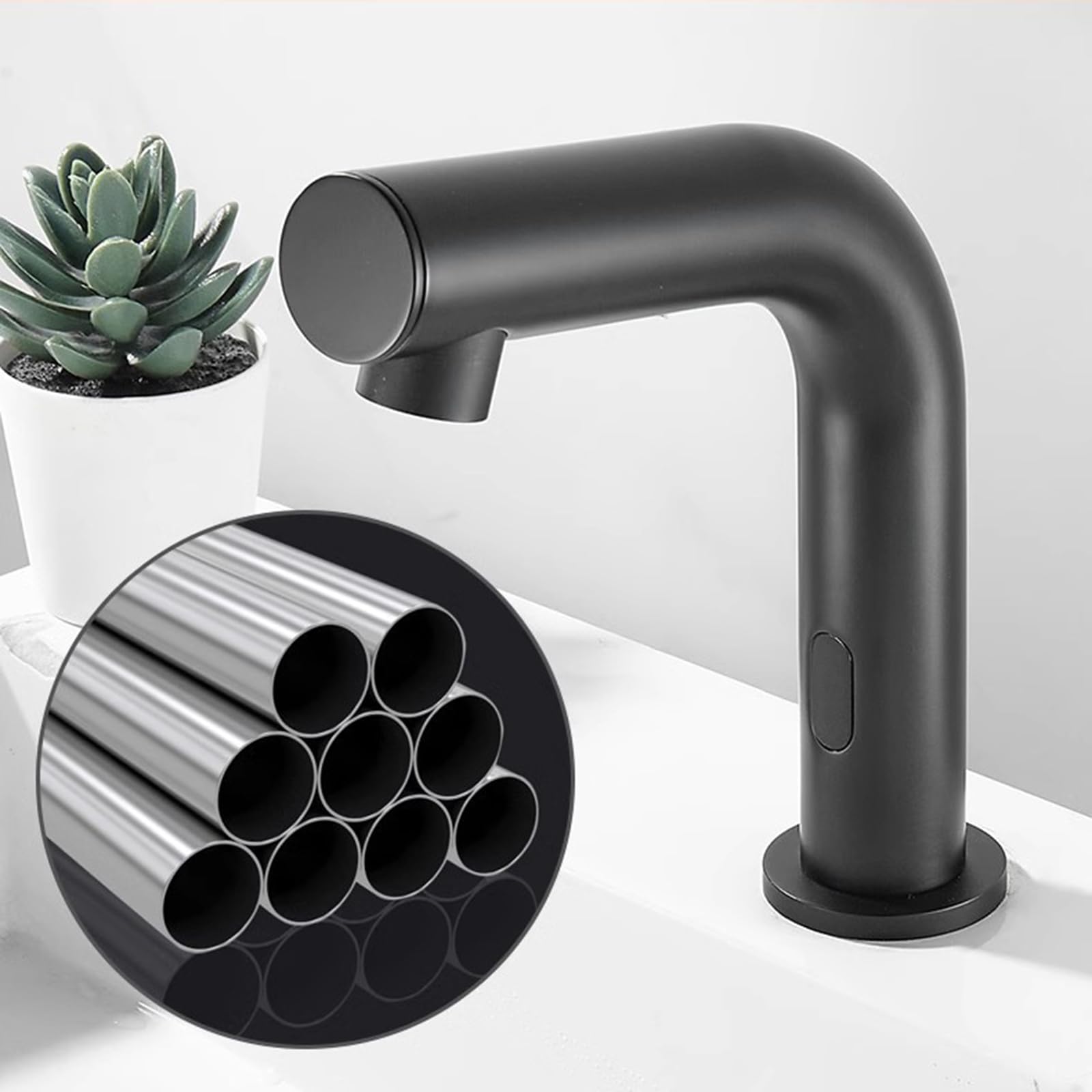 XJTNLB Grifo Sensor Automatico Cromado Griferia Baño Agua Fria Grifo Lavabo Inteligente Alimentado Por Batería