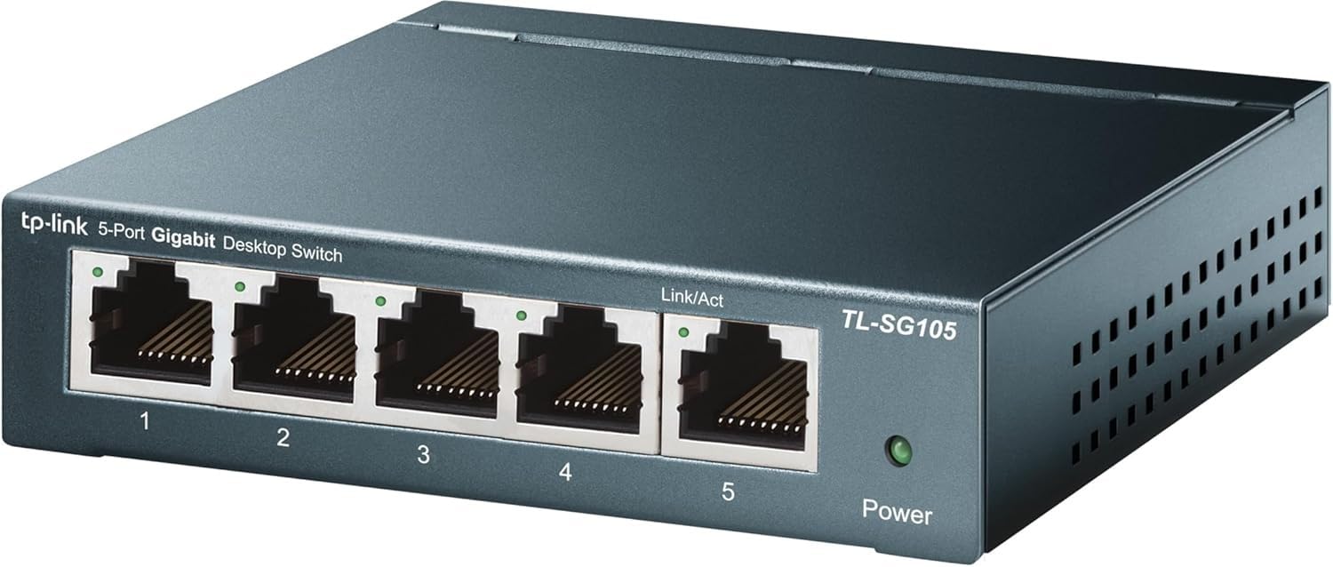 TP-Link TP-Link Switch Ethernet Gigabit 5 Ports RJ45 Metallique 10/100/1000 Mbps, IGMP Snooping, Switch RJ45 idéal pour étendre Le réseau câblé pour Les Bureaux à Domicile, TL-SG105