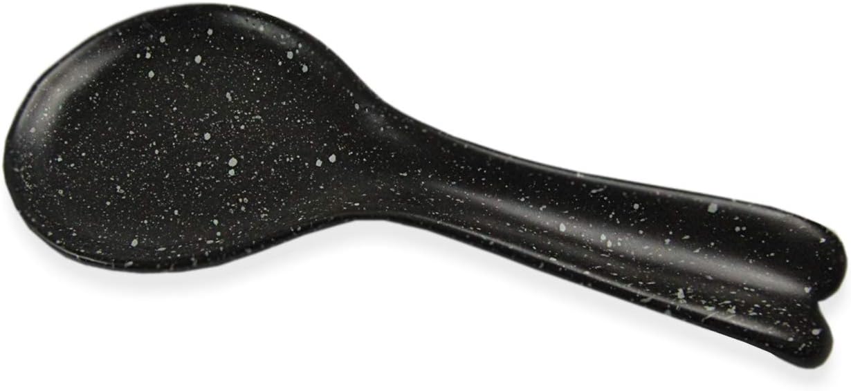 roro Matte Black Ceramic Spoon Rest & Spatula Holder Set of 2 - Perfect for Modern Kitchens, Serving Parties, and Chefs - Stackable Design for Space-Saving