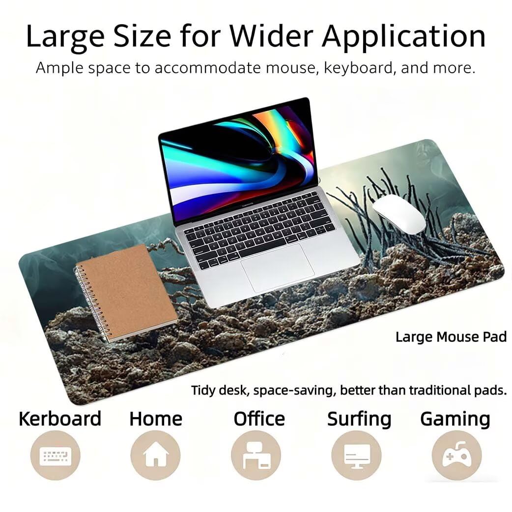 Lpfieonn Universum Schreibtischunterlage XXL, Lila Schreibtischunterlagen Großes, Gaming Mousepad XXL mit ernähter Rand und Rutschfeste Gummibasis, Desk Mat für PC/Laptop/Mausa 120x60cm PF-3332
