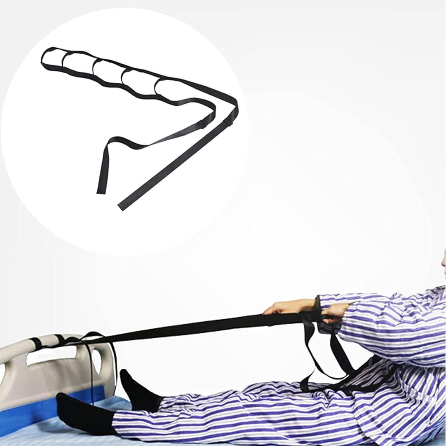 Dispositivo de asistencia para sentarse y levantarse con escalera de cama de longitud ajustable, asa de apoyo para escalera de cama, ayuda para la movilidad y la vida diaria para adultos mayores, pe