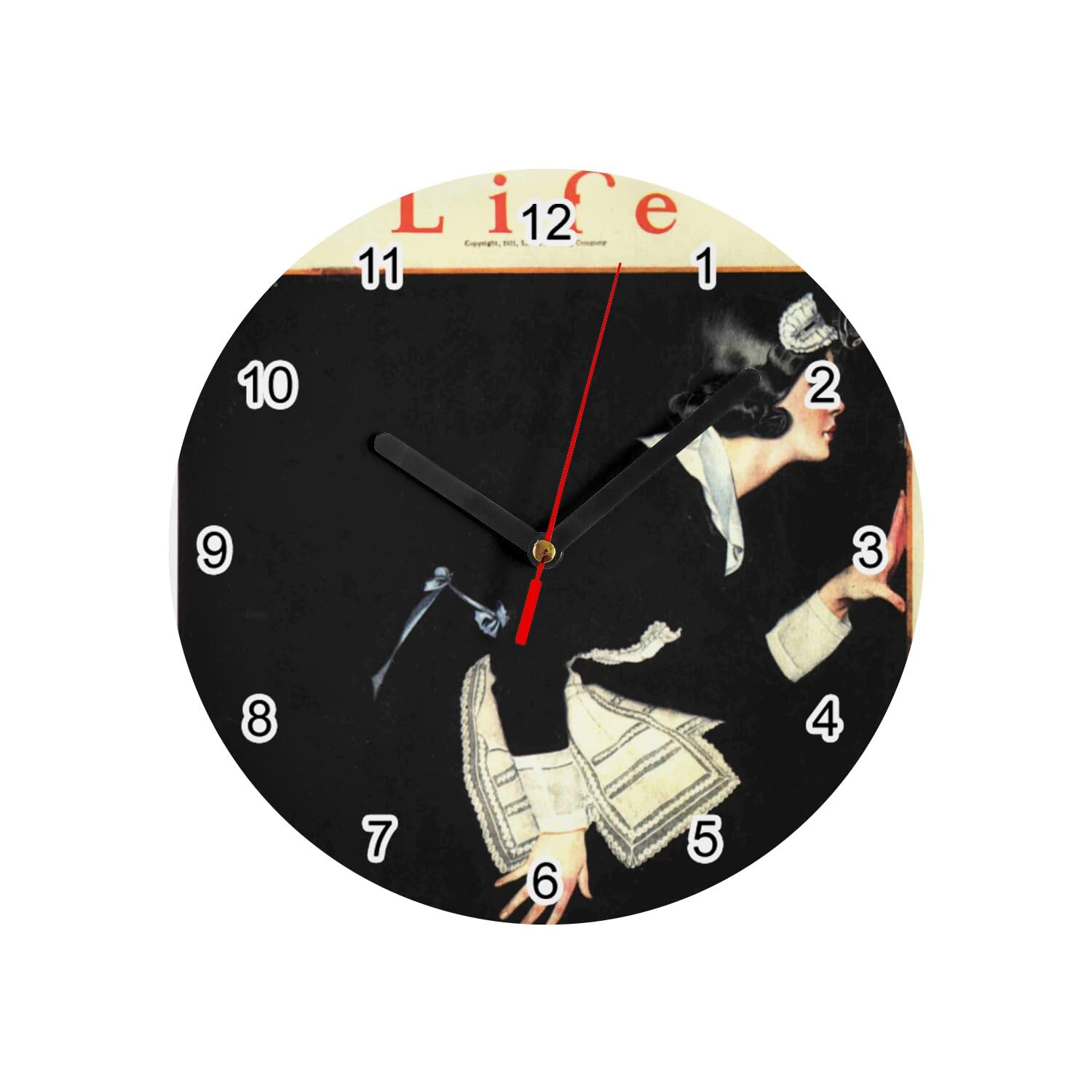 Horloge Murale en Verre Fabulous Objet d'Art Deco Vintage Cadran Blanc Lumineux