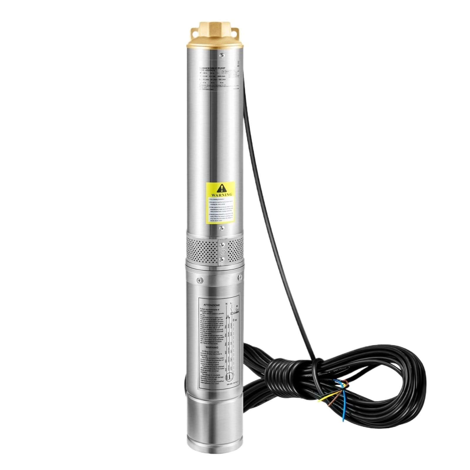 Gdbagkdqk One Color Deep Well Submersible Pump 370W 50Hz 110L/Min With 20 M Cord External Control Box For Industrial Irrigation Home Use Powerful Water Flow