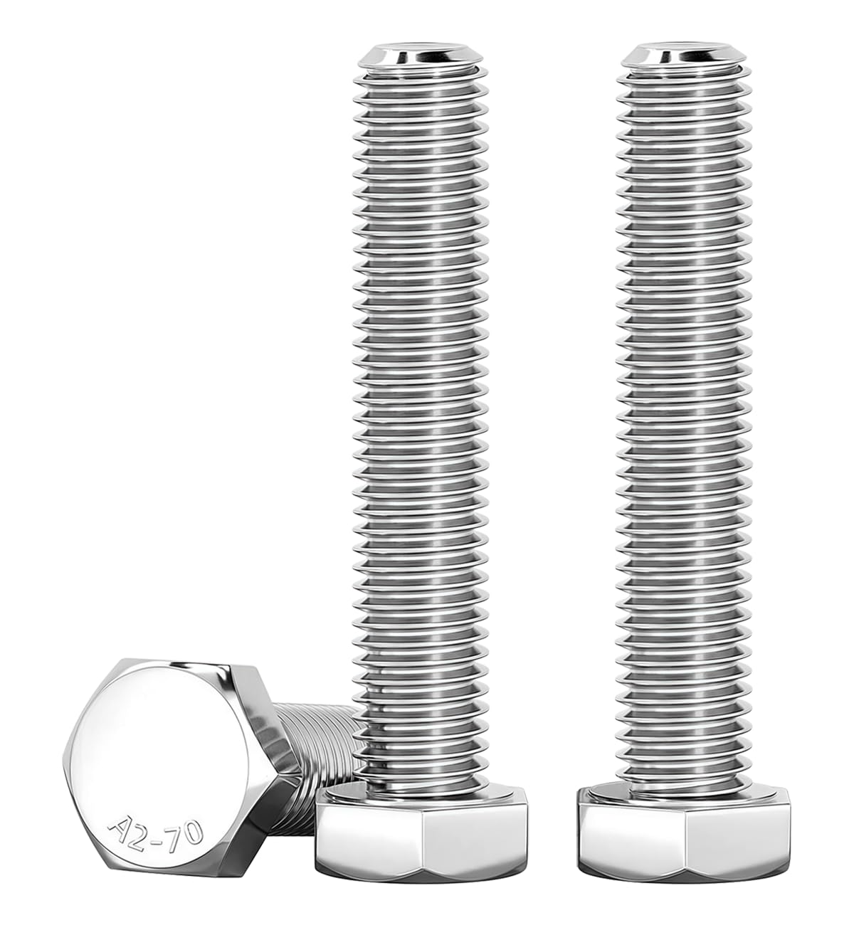 Drenky M8 Bolts 304 Stainless Steel M8 x 60mm Hex Head Screws Bolt 10 Pcs DIN 933 Fully Threaded Machine Screws for Furniture Repair Automotive & Machinery Assembly