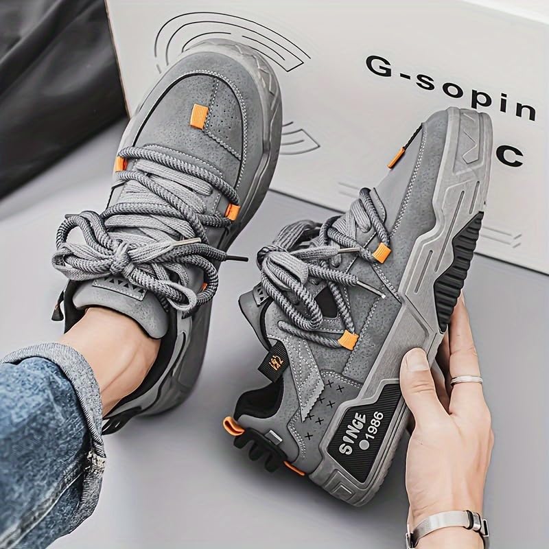 Men's Fashion Skate Sneakers - Comfortable, Non-Slip Breathable Lace-Up Shoes with Rubber Sole for All Seasons4