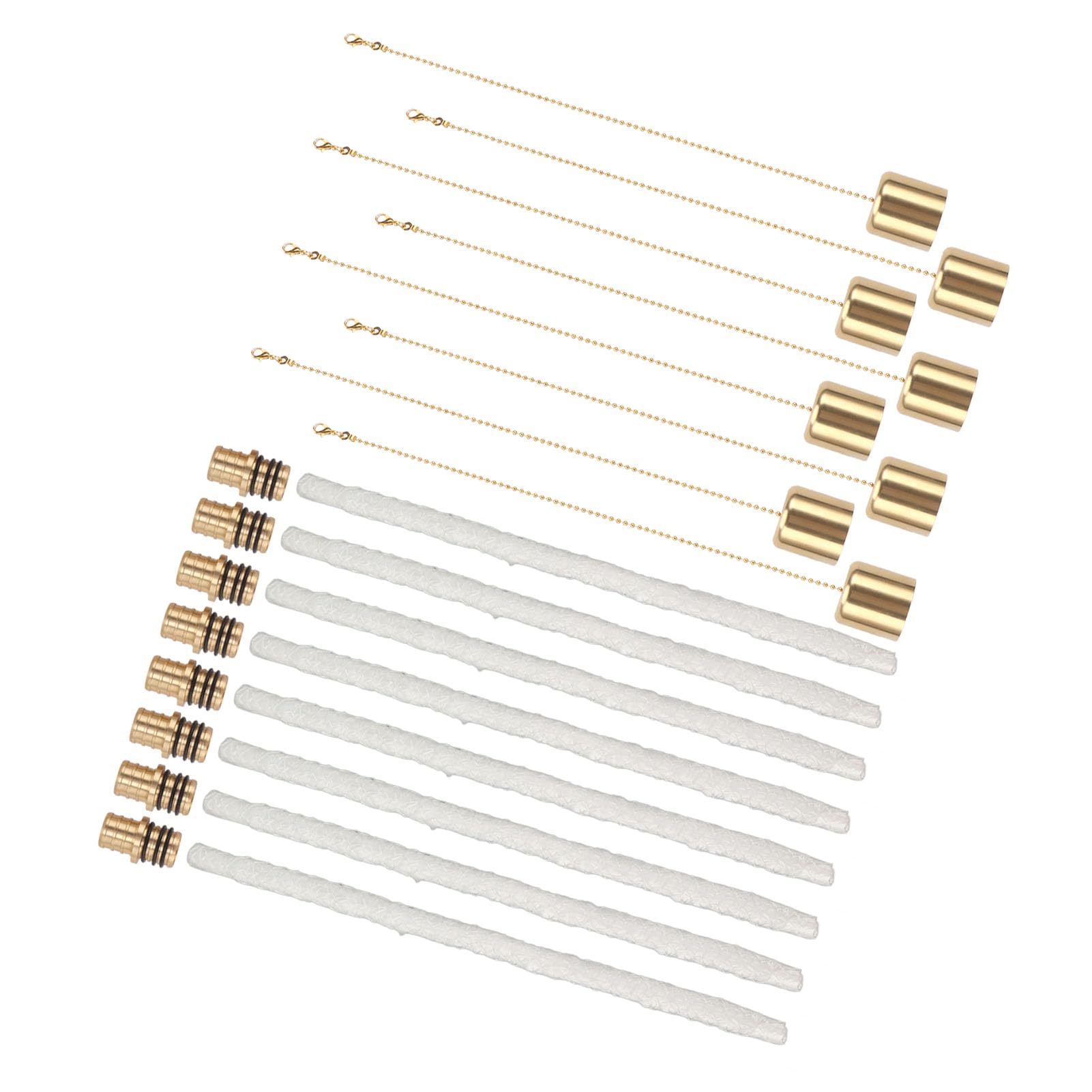 Kit de antorcha para Botellas de Vino de 8 Unidades con mechas de Fibra de Vidrio de Larga duración, Soportes y Tapas de latón para mechas, antorcha Reutilizable para Exteriores pa